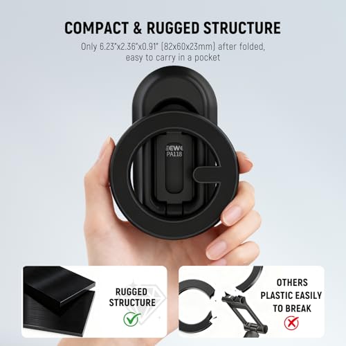 NEEWER Magnetic Phone Holder for Car, Dual Sided Magnet Cell Phone Mount Compatible with MagSafe iPhone, Car Stand Accessories for Dash Windshield Navigation Glass Gym Video Recording, PA118 - style: PA118