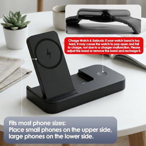 4 in 1 Charging Stand for Oura Ring Gen 4 & Gen 5 Charger (Oura Ring Charger NOT Included), Fast Magnetic Charger for iPhone, Apple Watch, AirPods, Charging for Samsung Galaxy