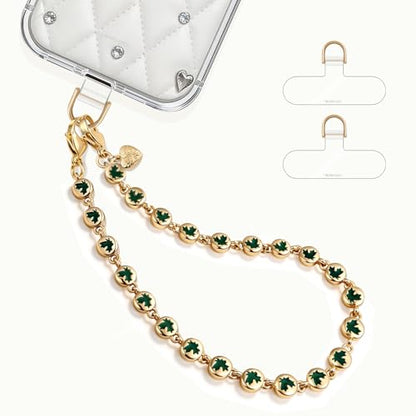 Phone Charm Strap Detachable Wrist Strap For iPhone Anti Theft Strap Phone Chain Wristlet - color: Green