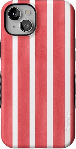 Casely iPhone 15 Plus Case | East Coast Summer | Red Stripes | Bold Protective Design | Compatible with MagSafe - color: East Coast Summer | Red Stripes