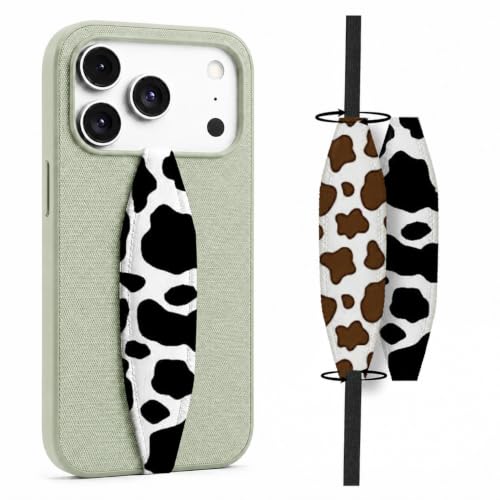 Switchbands Animal Phone Grip Strap 2 Pack – Reversible Elastic Strap, Adhesive-Free, Drop Protection, Anti-Theft Protection, Wireless Charging Compatible, Universal Phone Grip – Brown & Black Cows - color: Brown & Black Cows, size: Pack of 2