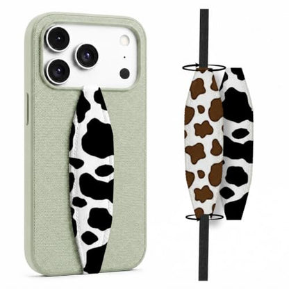 Switchbands Animal Phone Grip Strap 2 Pack – Reversible Elastic Strap, Adhesive-Free, Drop Protection, Anti-Theft Protection, Wireless Charging Compatible, Universal Phone Grip – Brown & Black Cows - color: Brown & Black Cows, size: Pack of 2