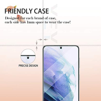 Galaxy S21 HD Clear Tempered Glass Screen Protector + Camera Lens Protectors, [2+2 Pack] [3D Glass] [Fingerprint Support] Screen Protector Glass For Samsung Galaxy S21 - size: Galaxy S21