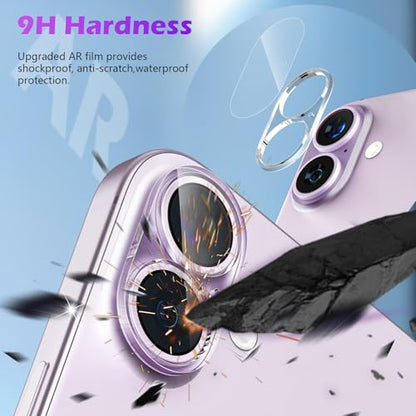imluckies [3 Pack Clear Camera Lens Protector for iPhone 16/iPhone 17 & iPhone 16 Plus, 9H Tempered Glass, Anti-Scratch, Ultra-HD, Case Friendly, Easy to Install, Not Affect Night Shots - size: 16 Plus/17-Clear