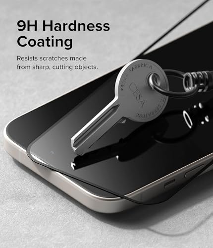 Ringke for iPhone 15 Screen Protector [Full Cover Glass] | Custom-Fit Installation Tool, Case Friendly Shatterproof Premium 9H Hardness Tempered Glass - size: iPhone 15