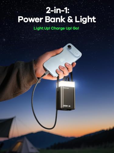 65W Power Bank 40000mAh Laptop Portable Charger Battery Pack - Black - color: Midnight Black