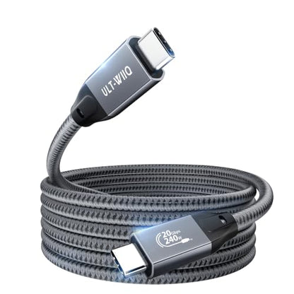 ULT-WIIQ USB C 3.2 Gen 2x2 Cable, 8K@60Hz Portable Monitor Cable Grey 15FT - size: 15FT