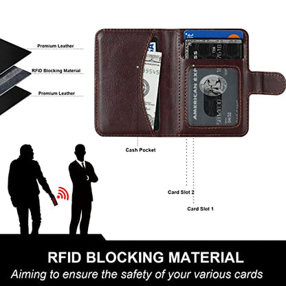 Bocasal for MagSafe Card Wallet for iPhone, Brown - color: Brown