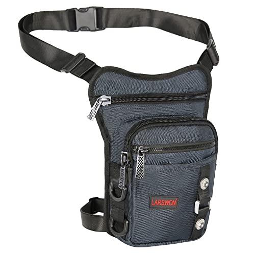 Thigh Pack, Larswon Leg Bag Thigh Pouch Bag Tactical Waist Bag Motorcycle Bag Waterproof - color: A- Blue
