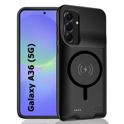 Battery Case for Galaxy A36/A56,Enhanced 10000mAh Portable Protective Wireless Charging Case Support Carplay Compatible with Galaxy A36/A56(6.7 inches),Rechargeable Extended Battery Charger Case-Black - size: for Galaxy A36/A56