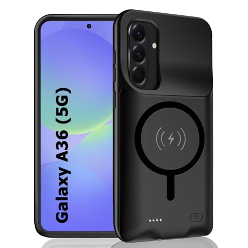 Battery Case for Galaxy A36/A56,Enhanced 10000mAh Portable Protective Wireless Charging Case Support Carplay Compatible with Galaxy A36/A56(6.7 inches),Rechargeable Extended Battery Charger Case-Black - size: for Galaxy A36/A56