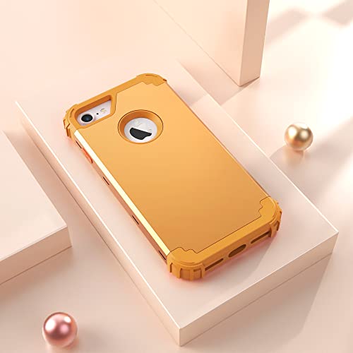 IDweel for iPhone 8 Case with Screen Protector(Tempered Glass),for iPhone 7 Case, 3 in 1 Shockproof Hybrid Heavy Duty Hard PC Cover Soft Silicone Sturdy Bumper Full Body Sturdy Case,Sundial Yellow - color: Sundial Yellow