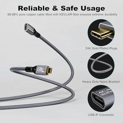 Long USB C 3.2 Cable Gen-2 240W Charging Extension 5m 16.5ft - size: 5 m, style: USB 3.2 Straight