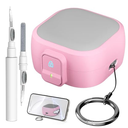for Samsung Galaxy Buds 4 Pro/Buds 4 Case (2026) with Secure Safety Lock Clip,Shockproof Scratch-Resistant Hybrid PC+TPU Soft Shell Protective Cover Accessories with Carabiner&Cleaning Pen(Pink) - color: Pink Edge-Grey