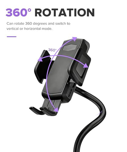 Car Cup Holder Phone Mount,Car Accessories 2-in-1 Adjustable Phone Cup Holder with Flexible Gooseneck & 360° Rotatable Cradle for 4"-7" Smartphones,Fits Most Standard Vehicle Cup Holders