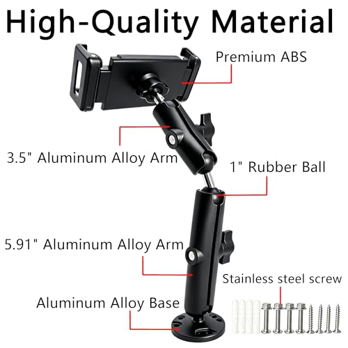 Tablet Holder for Car, Heavy Duty Drill Base iPad Dash Mount