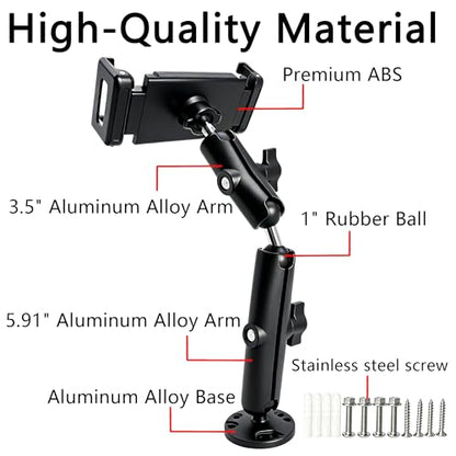 Tablet Holder for Car, Heavy Duty Drill Base iPad Dash Mount