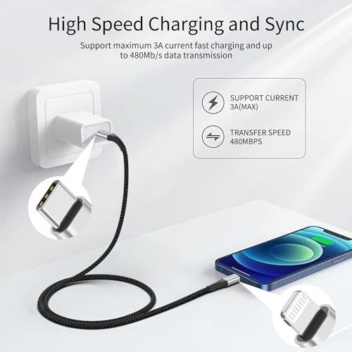 USB C to Lightning Cable 3FT, 3 Pack iPhone Charger Cord, MFi Certified 3 Foot iPhone Cable PD Fast Charging for Apple iPhone 14 13 12 11 Pro Max Xs 8 7 6 5 Plus iPad Air Mini - size: 3 Feet