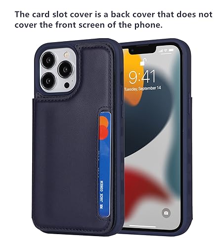 iCoverCase Compatible with iPhone 13 Pro Max Phone Case with Card Holder, Wallet Case for Women Men RFID Blocking PU Leather Protective Case 6.7 Inch (Dark Blue) - color: Dark Blue