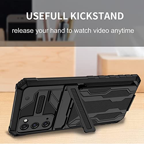 for Samsung Galaxy S20 FE Wallet Case with Card Holder, Black | Detachable Card Holder, Built-in Kickstand, with Screen Protectors, Military Grade, Full Body Shockproof - size: for Galaxy S21 FE - 6.5''
