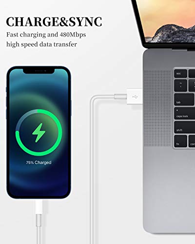 Apple iPhone Charger Cable, 2 Pack Original Lightning to USB Cables Apple MFI Certified 6 Ft, Fast iPhone Charging Cord for iPhone 11/11Pro/11Max/ X/XS/XR/XS Max/8/7/6/5S/SE - size: 6Ft 2Pack