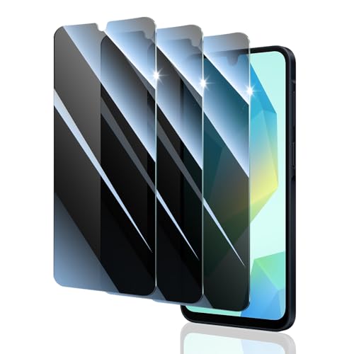 Privacy Screen Protector for Samsung A16/A26/A17, Anti-Spy Tempered Glass, Double Shatterproof 9H Hardness, Private Black Dark Protection, Anti-Scratch Impact Resistant Case-Friendly - 3 Pack - color: A16/A26/A17 Black