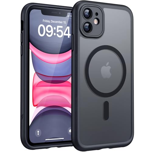 TOCOL for iPhone 11 Phone Case, Compatible with Magsafe Charger, Full Camera Protection, Drop Protection, Translucent Matte for iPhone 11 Case 6.1 inch (Black) - color: Black, size: Iphone 11