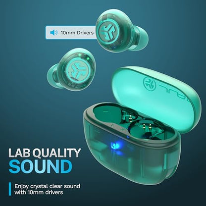 JLab Go Pop ANC True Wireless Earbuds with Dual Connect, Transparent Teal - color: Transparent Teal