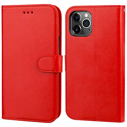 Bocasal Detachable Wallet Case Card Holder for iPhone 11 Pro Max Red - color: Red