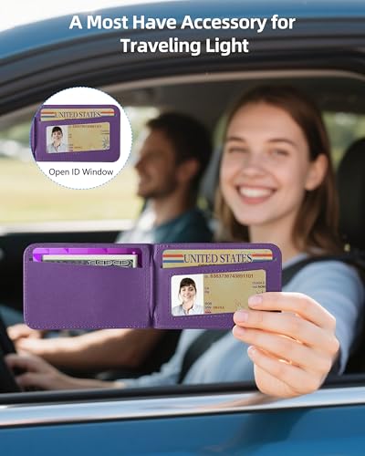 Phone Wallet Stick On with Stand, Adhesive Phone Card Holder, 8-Card Holder - color: Purple
