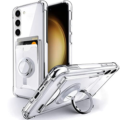Shields Up for Samsung Galaxy S23 Plus Case with Card Holder Stand, Clear - color: Clear, size: Galaxy S23 Plus