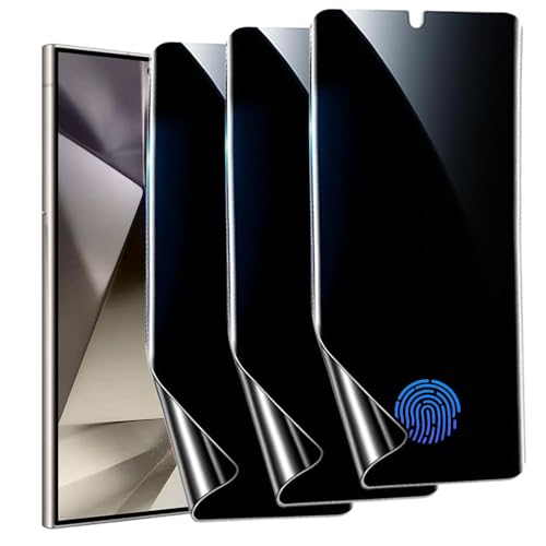 nulala Privacy Screen Protector for Samsung Galaxy S24 Ultra [Not Glass] Support Fingerprint Unlock -Touch Sensitive Anti-Spy Flexible TPU Film for Samsung S24 Ultra, 3-Pack - size: Galaxy S24 Ultra
