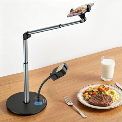 Overhead Phone Stand with Light for Video Recording
