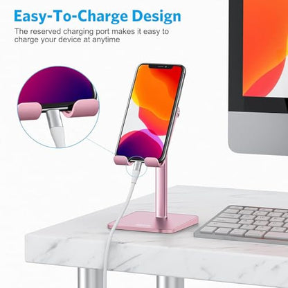 OMOTON CA02 Cell Phone Stand with Charging Hole for Desk Rose Gold - color: Rosegold