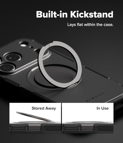 Ringke for iPhone 17 Pro Max Case [Alles Pro Gunmetal] | Compatible with MagSafe, 360° Rotating Kickstand, Camera Control Capture Button Protection, Powerful Magnet - color: Gunmetal, size: iPhone 17 Pro Max