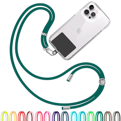 TBOC Cell Phone Lanyard [Dark Green] - Comfortable Universal Smartphone Lanyard - Easy to Use Neck Phone Holder [Black Patch] - Adjustable Length Phone Strap Crossbody - Fits All Mobile Phones - color: Dark Green