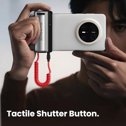 Sharge 22.5W 5000mAh Power Bank with Camera Grip, Built-in Coiled USB-C Cable, Detachable Remote, Handle Holder for iPhone & Android Smartphone