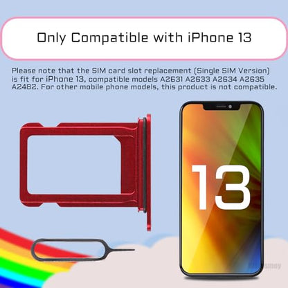for iPhone 13 Red Single SIM Card Tray Slot Replacement
