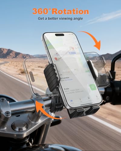 SUPERONE Motorcycle Bike Phone Mount with Upgrade Vibration Dampener - color: Polished Black