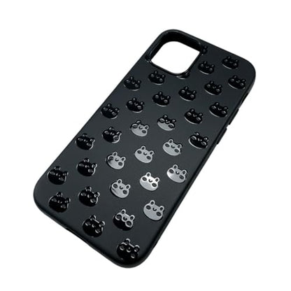 Black Case Compatible with - iPhone 12 Pro Max - Kawaii Frog Matte Finish Cute Protective Soft Durable Rubber Phone Cover Silicone Shockproof Adorable Froggy Cool Funny for Girls Frog Lover - size: iPhone 12 Pro Max