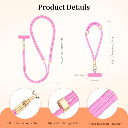 Dadanism Universal Phone Lanyard Set, Pink - color: Pink, style: Set