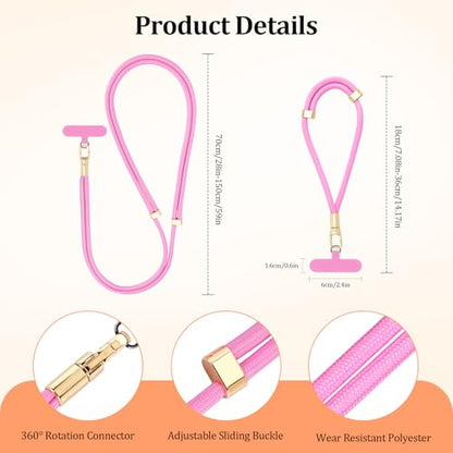 Dadanism Universal Phone Lanyard Set, Pink - color: Pink, style: Set