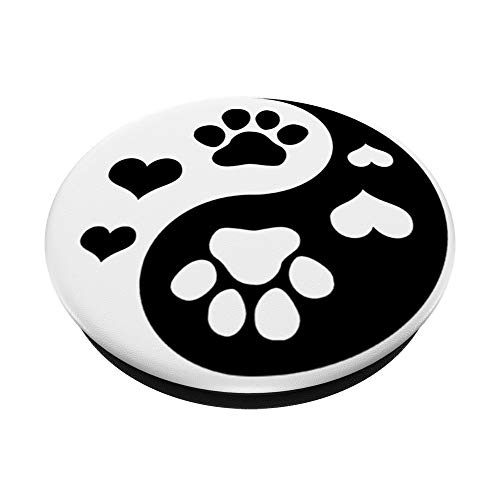 Paw Print Dog Paw Cute Dog Love Design White Black Dog PopSockets Swappable PopGrip