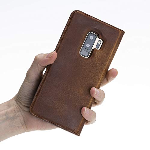 Venito Florence Leather Wallet Phone Case Compatible with Samsung Galaxy S9 - Extra Secure with RFID Blocking - Detachable Phone Wallet - Antique Brown - color: Antique Brown, size: S9