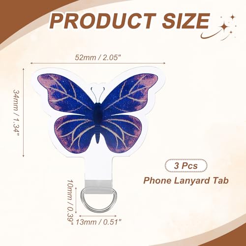uxcell Phone Tether Tab Universal Butterfly - color: Purple