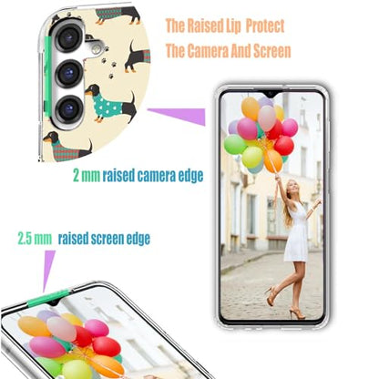 for Samsung Galaxy S24 FE Case for Girl Women Men, Full Protective Shockproof Slim Soft TPU Clear Phone Cover Cases with Design for Galaxy S24 FE,Cute Cartoon Animal Pet Dog Dachshund Paw - color: Pet Dog Dachshund
