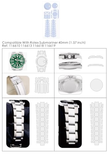 2Pack Protective Film for Rolex Submariner 40mm 116610 116613 116618 116619