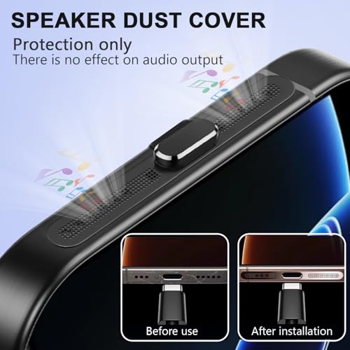 USB C Dust Plug with Speaker Dust Cover for iPhone 15/16 Pro,Plus,Pro Max