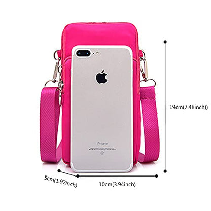Women Crossbody Cell Phone Purse Case Armband Bag for iPhone 12 13 Mini 14 15 Plus 11 Pro Max Google Pixel 6a 7a 8a 6 7 8 Pro - color: Rose Red