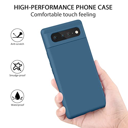 Silicone Phone Case Compatible with Google Pixel 6, Soft Protective Smart Phone Case for Women Men, Durable Anti-Scratch Shockproof Phone Cover Dark Blue - color: Dark Blue
